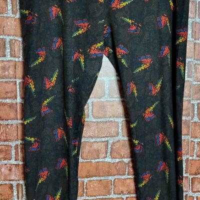 LuLaRoe Women's Butterfly Brown Elastic Waist Leggings Size T/C Tall Curvy